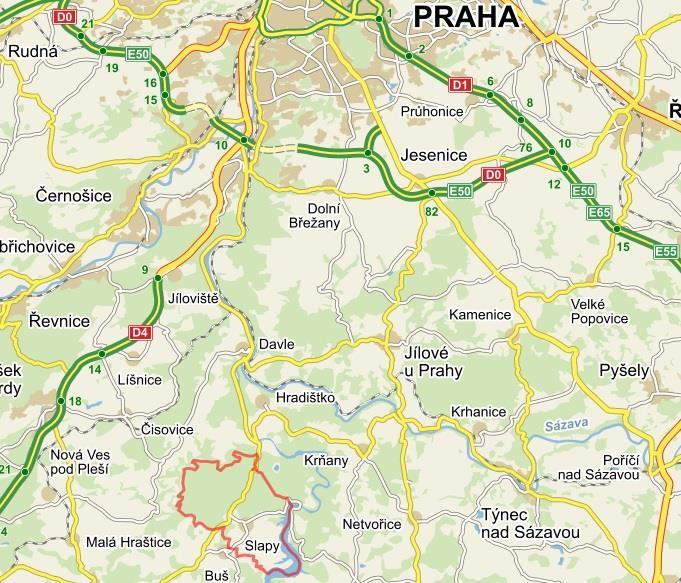 Obrázek 2 - Mapa širších
