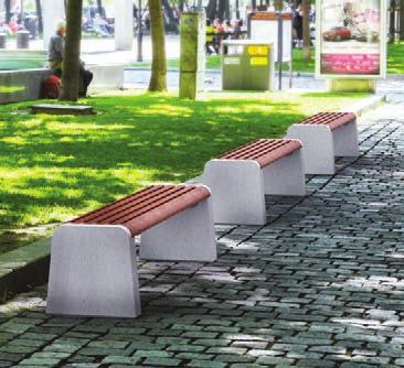 Oblouková lavička betonové bočnice, sedák z příčných dřevěných lamel 430 R2325 45 R1950