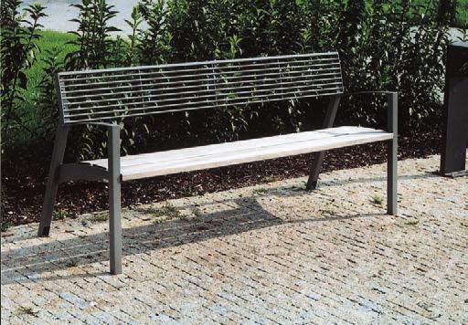 vera LV170 / 171 / 172 Parková lavička s opěradlem ocelová konstrukce, sedák z dřevěných desek, opěradlo z ocelových nebo nerezových kulatin LV172b LV172t LV172y LV170b LV170t LV170y