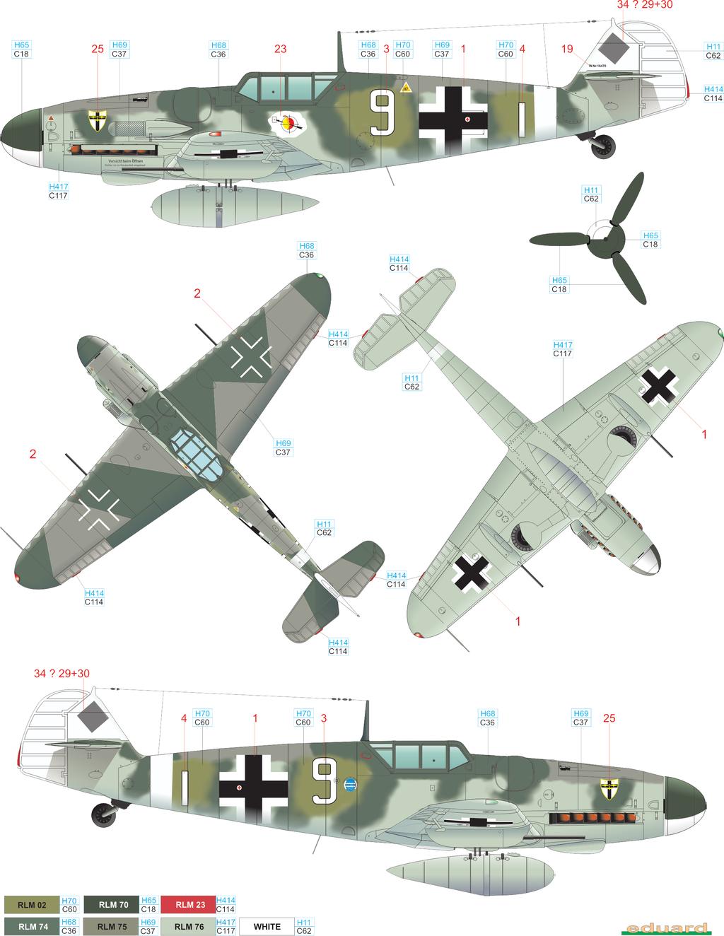 109G-6/R6/trop, Oblt. Emil Josef Clade, 7./ JG 27, Kalamaki, Řecko, A Bf leden 1944 Dvacetiletý Emil Clade vstoupil do řad Luftwaffe v roce 1936 a po ukončení výcviku byl zařazen do stavu 1./ JG 1.