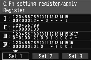 Fn setting register/apply/uložit a použít nastavení uživatelské funkce]. Na kartě [8] zvolte možnost [C.