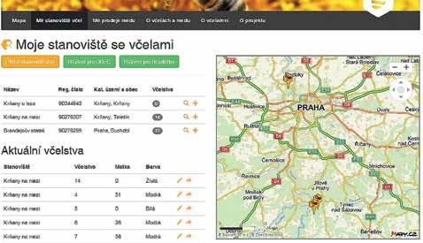 Evidence stanoviště a včelstva je tím rozšířena o grafy s hmotností úlu, s teplotou vně i uvnitř úlu nebo s vlhkostí v úlu. Včelař může sledovat veškeré údaje online.