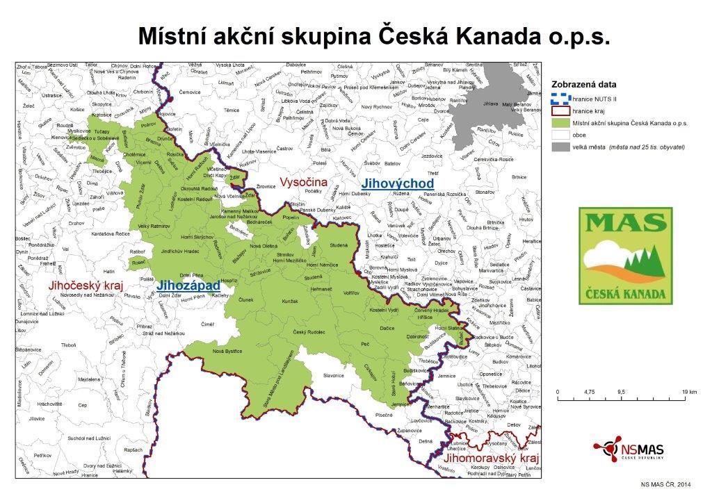 Obrázek 3 Mapa působnosti