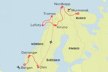 Nórsko - Polnočné slnko Najväčší okruh najkrajšou európskou krajinou. Z Oslo do Bergenu ríšou fjordov, ľadovcov a vodopádov.
