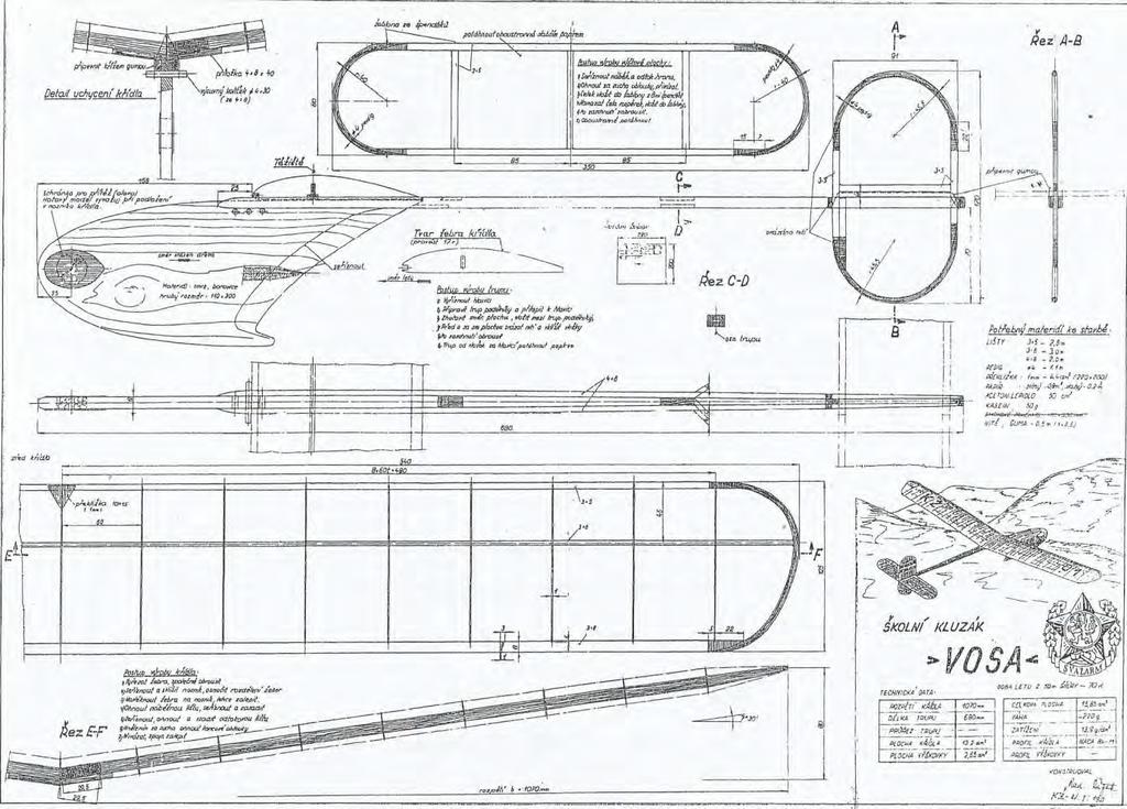Výkonný model větroně " Ž E H R O V I C E " (2) Tento model Radoslav Čížek postavil 14 dní před soutěží Gottwaldovská zimní v roce 1952. Je to nejvýkonnější model jeho konstrukce.