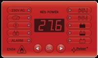 Zálohované napájecí zdroje 27,6VDC spínané, řízené mikroprocesorem Série EN54 RED POER LED displej