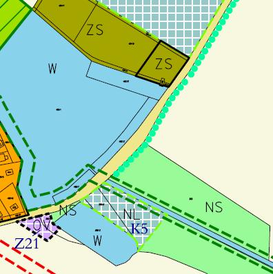 2 Hlavní výkres urbanistická koncepce zacílený na území dotčené námitkou, tj. nově navrženou plochu Z21 veřejné občanské vybavenosti OV.