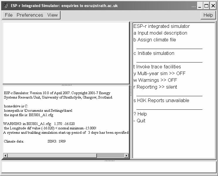 Spuštění simulace Click on: Integrated simulation Select: Run interactively Confirm cfg file selection Databases maintenace Climate Material Construction Plant components Event profiles Optical