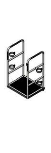 Připevnění výtahu k ochozu bazénu prostřednictvím dvou pevných kovových kotvení (v dodávce) a dvěma regulovatelnými