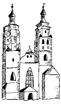 KOSTEL SV. MARTINA 9. Kolik křížů je nad vchodem do kostela? Tento kostel má latinské kříže.