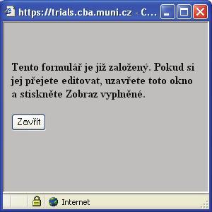 na tlačítko Otevřít nový formulář (viz zelený obdélník na obr.