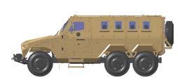 HAFEET APC Obrněné vozidlo pro dopravu osob vybavené 10 místnou kabinou chráněnou před improvizovanými výbušnými zařízeními a minovými a balistickými hrozbami, které je možné používat jako bojové