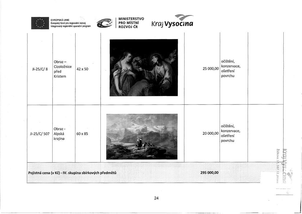 11 KrajVysocma JÍ-25/C/ 8 Obraz - Cizoložnice před Kristem 42x50 25 000,00 JÍ-25/C/ 507 Obraz-