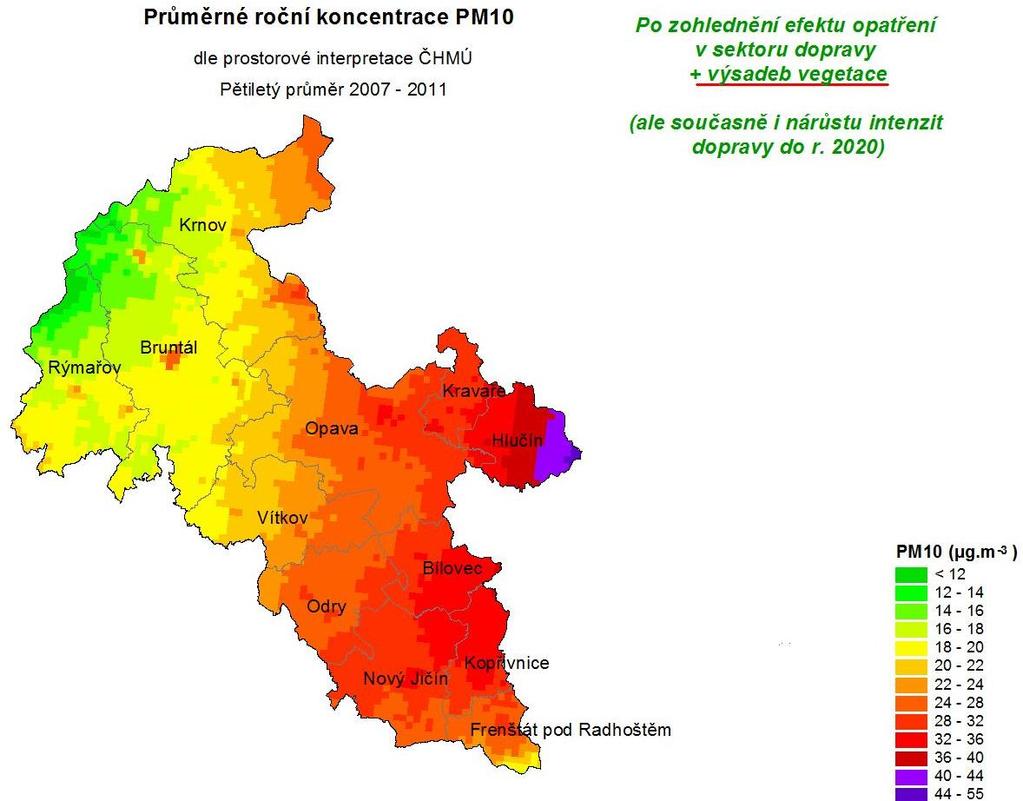 Obrázek 52: Modelové vyhodnocení dopadu nově stanovených dopravních opatření, zóna