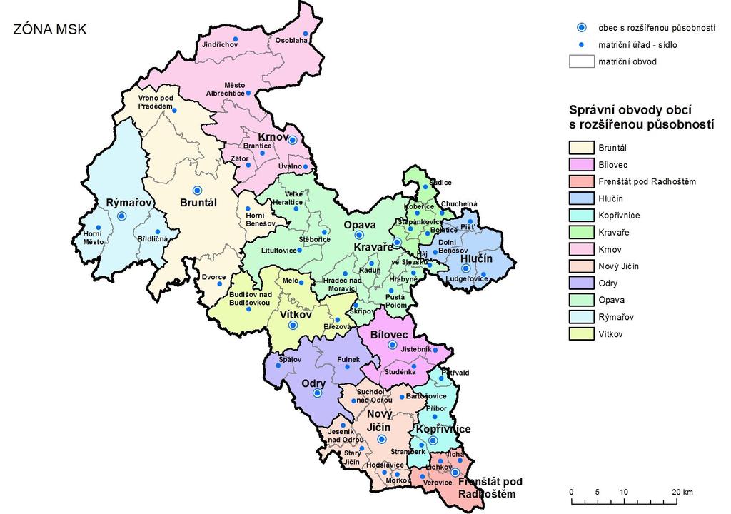 Na území zóny CZ08Z Moravskoslezsko se nacházejí tři velkoplošná zvláště chráněná území o celkové rozloze 40 562 ha: CHKO Jeseníky (část), Beskydy (část) a Poodří (část).