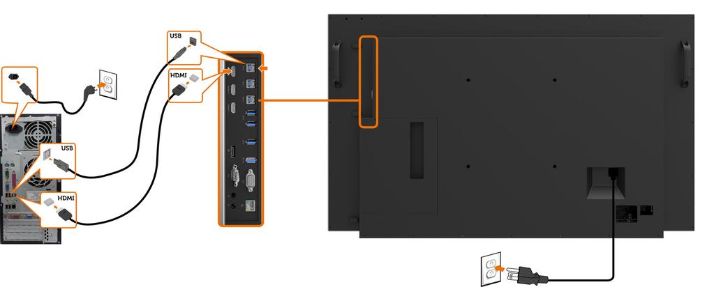Připojení kabelu HDMI Připojení kabelu DP
