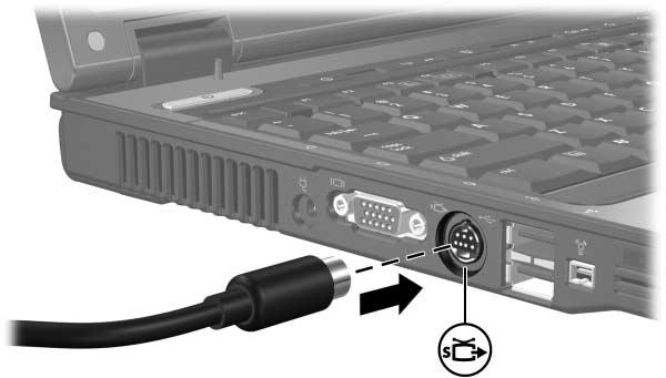 Multimediální hardware Připojení zařízení pro přehrávání videa k výstupní zásuvce typu S-video: 1. Připojte jeden konec kabelu S-video k výstupní zásuvce S-video v počítači. 2.