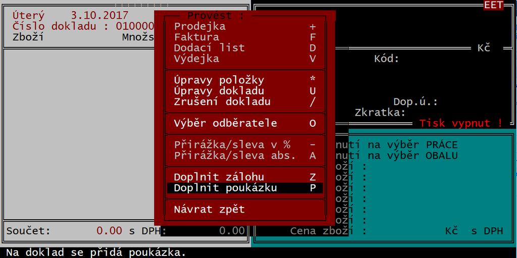 druh platby. Obvykle se to týká prodaných poukázek (voucherů, kreditů apod.), které vystaví stejný poplatník, u kterého ho potom zákazníci uplatňují.