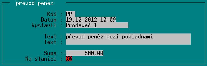 Započítají se tím tržby za všechny doklady vytvořené od poslední uzávěrky. Částky se spočtou automaticky, bez možnosti jejich změny obsluhou. V zadávacím okně lze měnit pouze text zápisu.