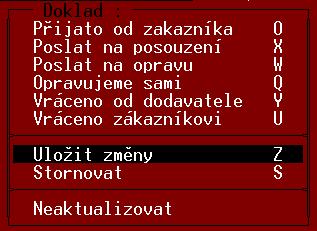 TRIFID 2018 STANDARD Uživatelská příručka Odběratel - zadává se obvyklými způsoby (ručně, výběrem z číselníku klávesou <F9>). Vystaveno dne - datum poslední úpravy dokladu.