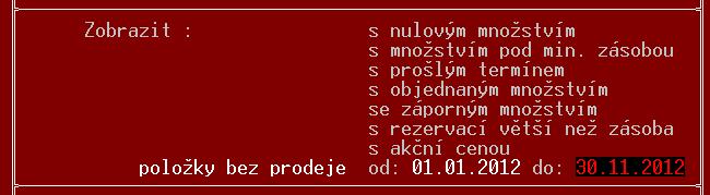 Číselník zboží Zapnutý filtr zpomaluje práci v číselníku zboží. Proto je vhodné ho zapínat pouze na nezbytně nutnou dobu. Závěrečné upozornění 4.7.