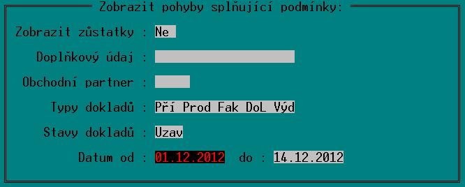 Opět se dá využít pro tisky změn, nebo export položek Zboží za účelem jejich synchronizace s dalšími prodejnami. 4.9.