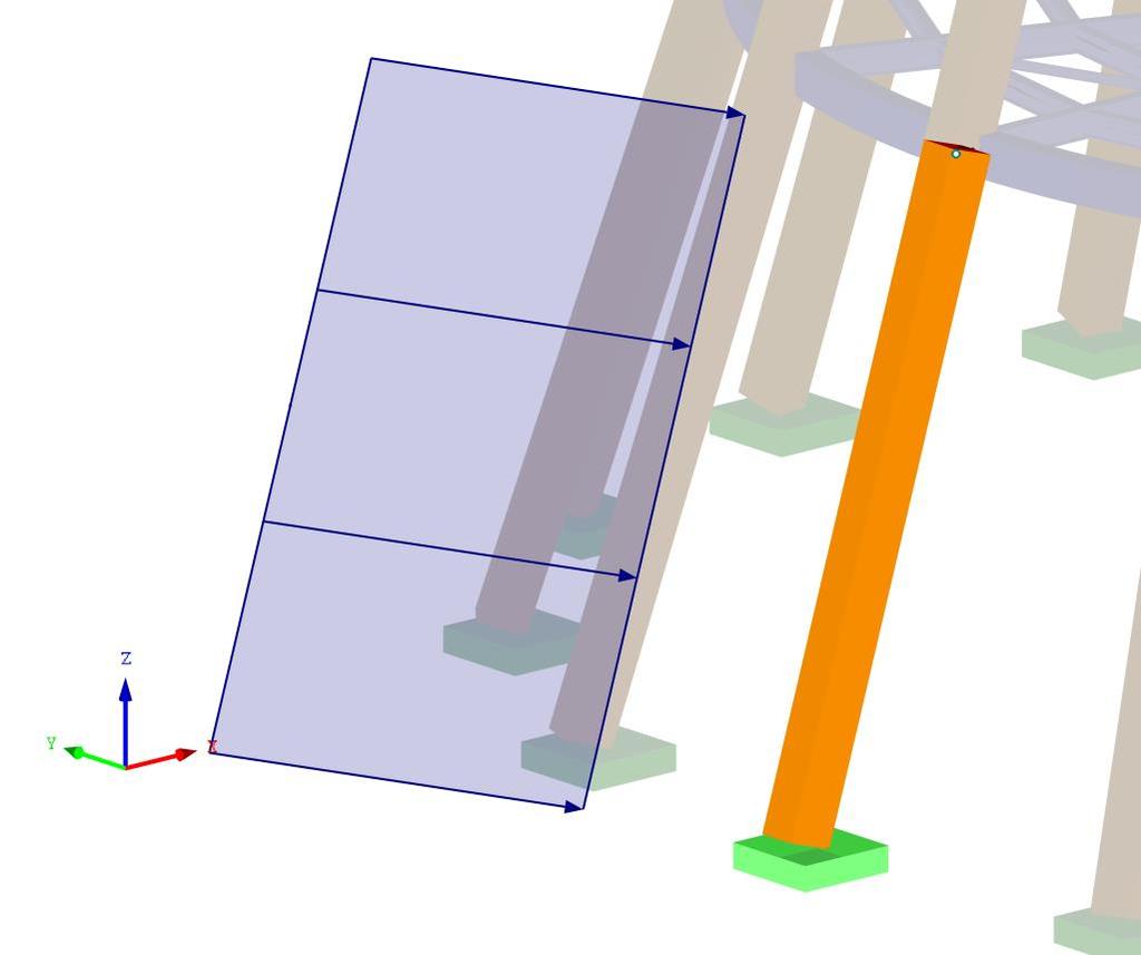 ZS 9: Vítr X + Zatížení [kn/m], [kn/m^2] Izometrie 0.