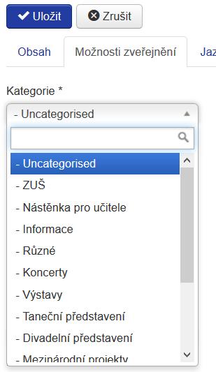 - Klikněte na rozbalovací nabídku a vyberte kategorii, která se vám hodí. o Tato volba je důležitá.