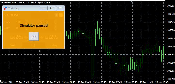 Otevřete si tester strategií kliknutím na nebo stiskněte Ctrl+R. Vyberte strategii s názvem Admiral Trading Simulator.ex4, poté zvolte Váš instrument a časový rámec.