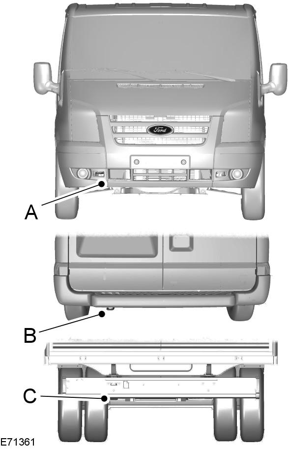 Přeprava nepojízdného vozidla do opravy BODY PRO TAŽENÍ UPOZORNĚNÍ Brzda a posilovač řízení nefungují, pokud motor není v provozu.