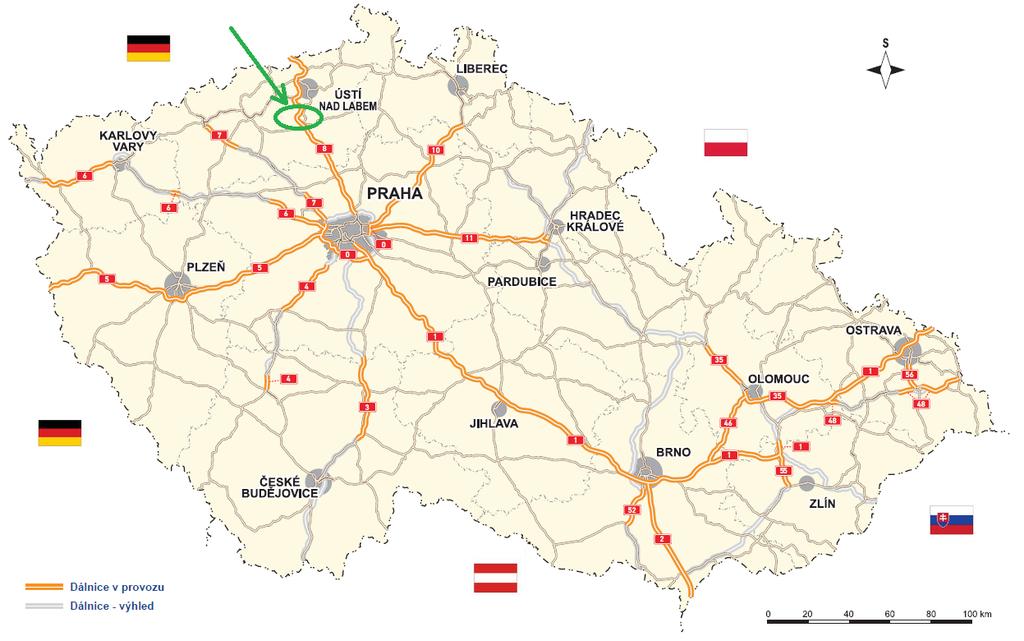O stavbě dálnice v trase dnešní D8 se uvažovalo již od konce 30. let 20. století. Sestává ze sedmi samostatných staveb s označením 0801 až 0807.