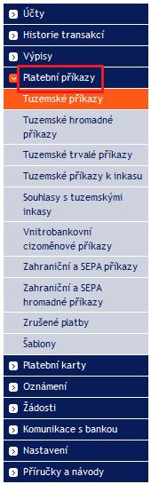 1. Úvod Uživatelská příručka je pro její větší přehlednost rozdělena do několika částí, které tvoří samostatné dokumenty. Tato část popisuje Platební příkazy zadávané prostřednictvím IB.