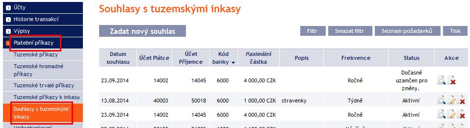 Zobrazené údaje lze vytisknout tlačítkem Tisk (viz bod 3.3.).