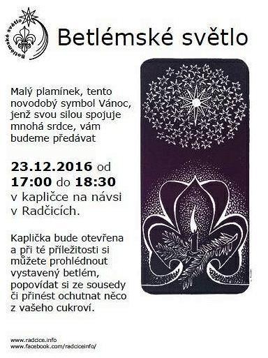 23.12. den před Štědrým dnem si mohli občané Radčic přinést domů tzv.