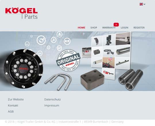 Objednávejte rychle a snadno v e-shopu s náhradními díly Kögel Prostřednictvím našeho e-shopu Kögel Parts se dostanete rychle a kdykoli k vhodnému náhradnímu dílu.