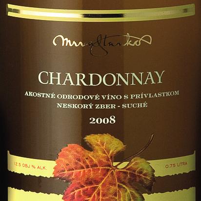 Slovenské biele vína Mrva & Stanko Chardonnay neskorý zber, suché Nitriansky vinohradnícky región, Mojmírovce 22,- Eur 12,5% Víno žltej farby,