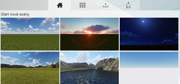 Lumion pro neintuitivní uživatele Obrázek 1.1: Začátek práce v Lumionu výběr krajiny a prostředí. nebo máme model i s částí terénu, je dobré začít bud to s úplně prázdnou scénou nebo s rovným terénem.
