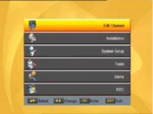 Hlavní Menu Ujistěte se, ţe máte všechny konektory správně zapojené v přijímači.