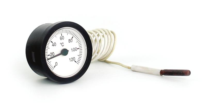3. TEPLOMÌR KAPILÁRNÍ KULATÝ typ 2037 Ø37mm, typ 2040 Ø40mm, typ 2052 Ø52mm kapilára 500-3000mm POPIS: pouzdro probarvený plast prùzor akrylát kapilára mìdìná/nerezová èidlo mìï/nerez provedení pro