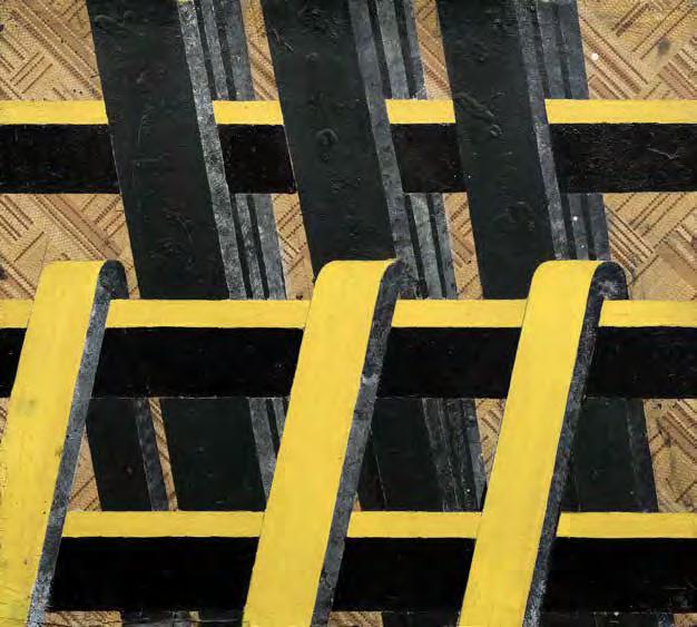 GALERIE KODL 80. AUKČNÍ DEN 165 Vladimír Kopecký (* 1931) Trámy komb. tech. (průmyslové laky, linoleum) na sololitu, 1969, sign.