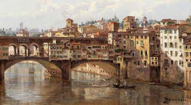 GALERIE KODL 80. AUKČNÍ DEN 171 Antonie Brandeisová (1849 1926) Ponte del Vecchio olej na dřevě, 90. léta 19. století, sign.