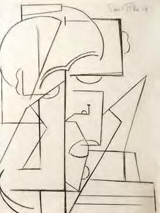 GALERIE KODL 80. AUKČNÍ DEN SAMOSTATNÁ AUKCE 178 Emil Filla (1882 1953) Hlava uhel na papíře, 1914, sign. PN, 51 37 cm, rám, pasparta, zaskl.