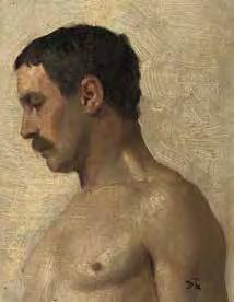 27. 5. 2018 PRAHA, ŽOFÍN 212 Max Švabinský (1873 1963) Mužský akt olej na plátně fixovaném na kartonu, 1892 1894, sign.