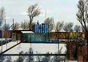 GALERIE KODL 80. AUKČNÍ DEN 111 Vlastimil Beneš (1919 1981) Opuštěné hřiště komb. tech. (akvarel, tempera) na papíře, 1956, sign. PD, 38 54 cm, rám, zaskl.
