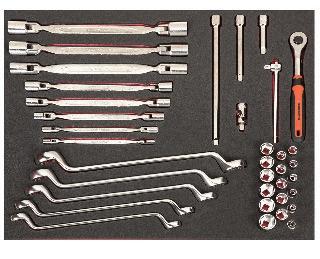 10, 11, 12, 13, 14, 15, 16, 17, 18, 19, 21, 22, 23, 24, 26, 28, 30, 32 mm 1/2 nástrčné klíče na šrouby s vnitřním šestihranem 5, 6, 7, 8, 9, 10, 12, 14, 17, 19 mm 1/2 nástrčné klíče prodloužené na