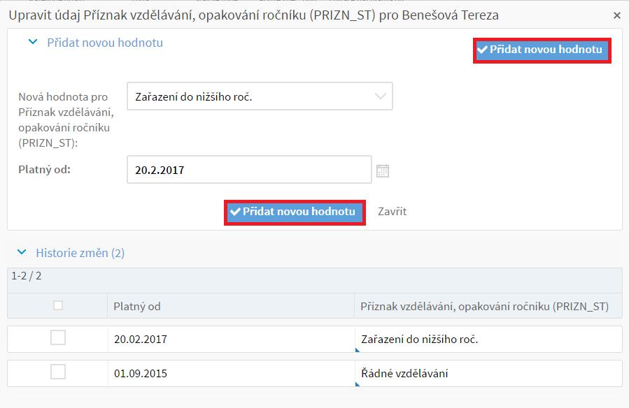 Pozor na vkládání prázdných hodnot, které by mohly způsobit chybu v matričních údajích. Kontrolu můžete provést v tabulce Lidé -> Školní matrika -> Školní matrika (data pro UIV).