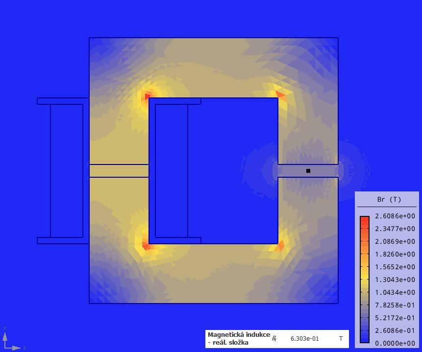 4.3 Model oteplování v magnetickém obvodu Model oteplování permanentního magnetu byl vytvořen v programu Agros2D. Tento program pracuje s metodou konečných prvků.