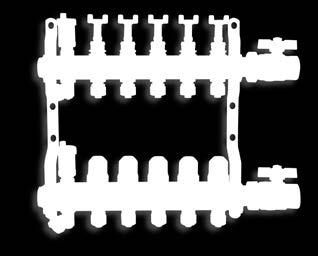 ROZDĚLOVAČE PRO OTOPNÉ SYSTÉMY SN-RZP Nerezový rozdělovač s regulačními a uzavíracími ventily s kulovými kohouty SN-RZP-S Nerezový rozdělovač s regulačními šroubeními s průtokoměry a uzavíracími