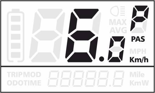 Volitelné funkce se na displeji zobrazují po dobu 2 sekund, poté se obrazovka displeje automaticky vrátí na výchozí zobrazení aktuální rychlosti.