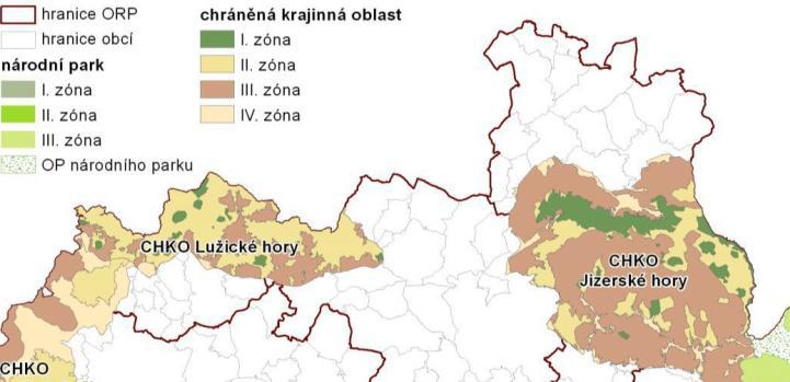 C.3.4.2 Ochrana přírody a krajiny Chráněná krajinná oblasti Jizerské hory Velkoplošná zvlášť chráněná oblast - CHKO Jizerské hory - byla vyhlášena v roce 1968 na ploše 368 km 2.
